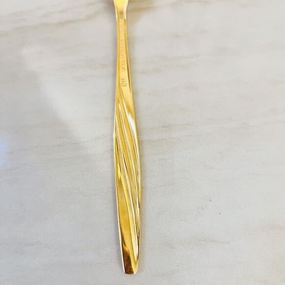 INTERNATIONAL SILVER American Flair Gold (Gold Electroplate) 12 Pc Flatware USA - Picture 10 of 11